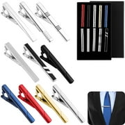 10PCS Tie Clips, Tie Clip Set for Men, Tie Clasps with Gift Box, Copper Tie Bar for Regular Ties, Gift for Male Family and Friends, Classic Necktie Clip for Meeting Wedding Party