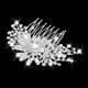 thumbnail image 3 of EeaseMX Elegante peineta con diamantes de imitación y flores para el cabello, horquilla para novia, accesorio para el cabello, 3 of 7