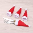 thumbnail image 2 of Set Of 36 Red Santa Hat Cutlery Holder Compatible With Christmas Decoration, 2 of 3
