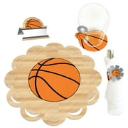 Big Dot of Happiness Nothin' But Net - Basketball - Baby Shower or Birthday Party Paper Charger & Table Decorations Chargerific Kit for 8