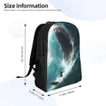 thumbnail image 4 of Haiem Surfing Shark Backpack - Stylish and Durable 15-inch Laptop Backpack with Waterproof Oxford Fabric, 4 of 8