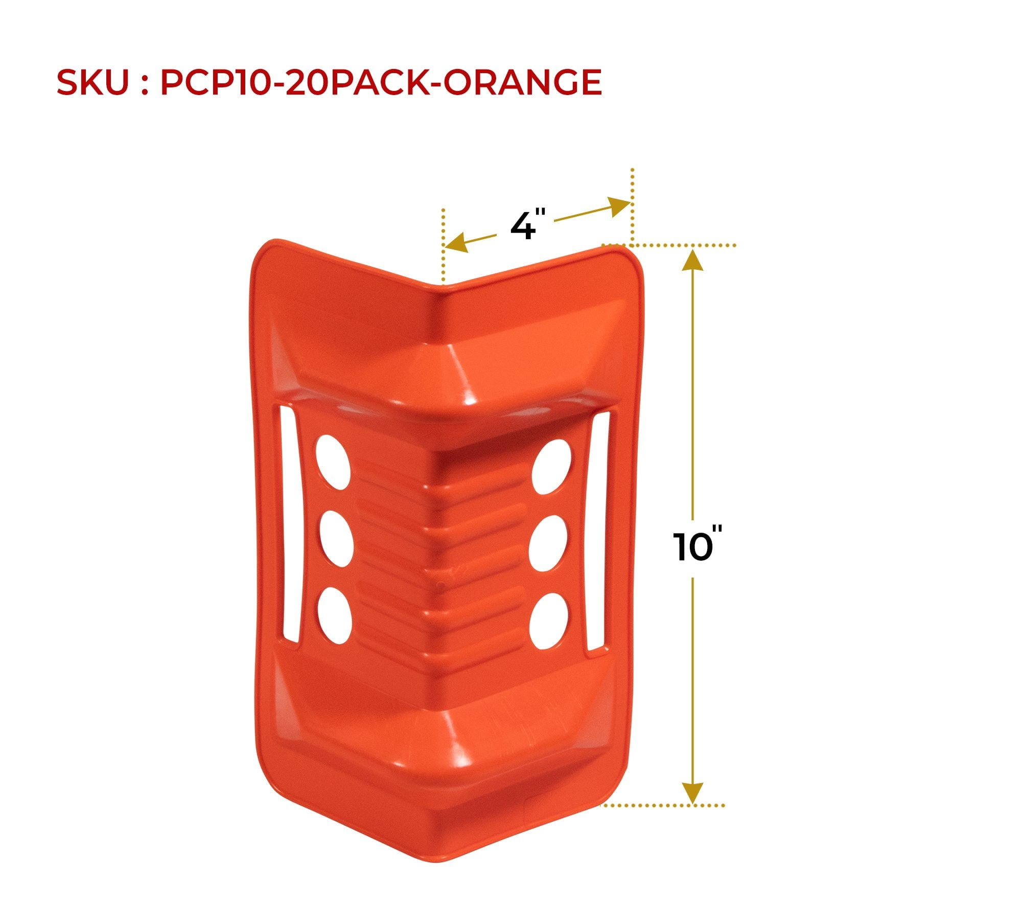 (40 Pieces) 4"x10" Orange Corner Protector V Shaped Flatbed Edge Guards with Carrying Case - Cargo Load Corner Edge Protector and Tie-Down Strap Guard for Flatbed