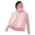 thumbnail image 2 of Penkiiy Kids UPF50 + Camisa de sol para niñas Fit Sun Protection Clothing Athletic Hoodie with thumbholes 11 Years Pink, 2 of 3