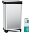 thumbnail image 2 of LAZY BUDDY 13.2 Gallon Step Trash Can with 15 Trash Bags, Stainless Steel, 2 of 7