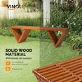 thumbnail image 3 of Ktaxon Outdoor Bench, Design Wood Garden Bench Weather Resistant, Triangle Shape Backless Bench for Indoor, Outdoor, Patio, Garden, 3 of 6