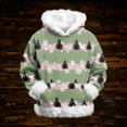 thumbnail image 7 of Kids Hooded Sweatshirt with Cartoon Santa Claus Print Faux Fur Trim Long Sleeve Pullover Casual Winter Top for Boys Girls, 7 of 7