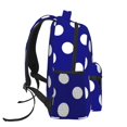 thumbnail image 3 of Zufioo Navy And White Polka Dot Print Casual Student Backpack, Adjustable Shoulder Straps Multi-Function Multi-Pocket Sports Bag Travel Backpack, Unisex-One Size, 3 of 5