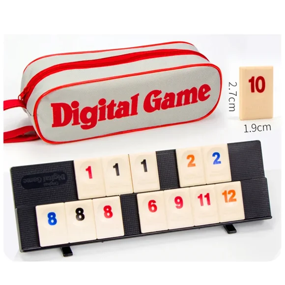 Fast Moving Rummy Tile Classic Board Game 2-4 People Israel Mahjong Digital Game Hotest Party Game Portable WHITE