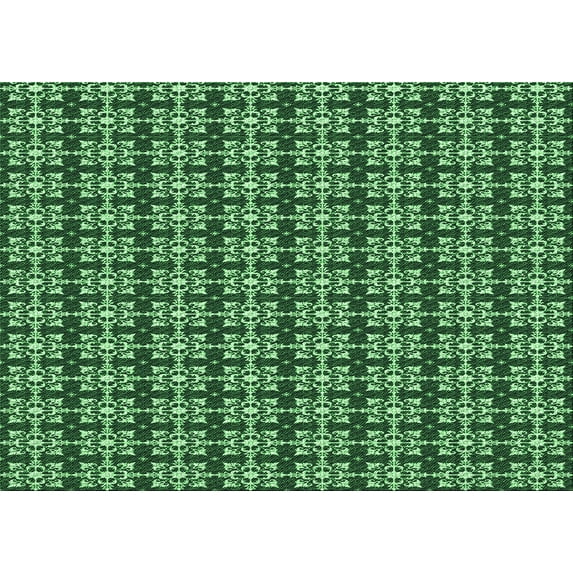 Ahgly Company Indoor Rectangle Patterned Deep Emerald Green Area Rugs, 3' x 5'