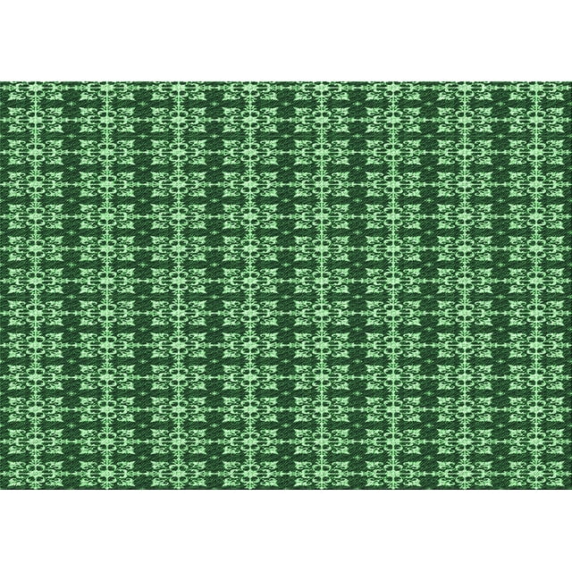 Ahgly Company Tapis Rectangulaire Lavable en Machine Intérieur Vert Émeraude Profond, 6 Pieds x 9 Pieds