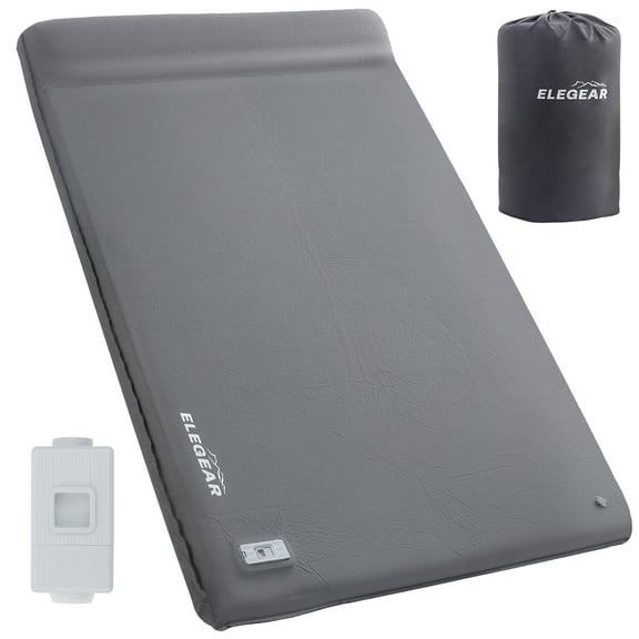 Elegear Self Inflating Sleeping Pad, Built-in Electric Pump Camping Mattress, 3.1" Ultra-Thick Memory Foam Camping Pad with Pillow R-value 9.5 4-Season Camp Sleeping Mat for Camping/Travel/Car