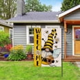 thumbnail image 6 of Welcome Spring Summer Bumble Bee Gnome Decorative Garden Flag, Honeycomb Daisy Flower Spring Yard Outside Decorations, Burlap Farmhouse Outdoor Small Home Decor Double Sided 12.5x18, 6 of 6