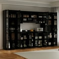 thumbnail image 2 of RichYa 71"H Tall Pantry Cabinet,Storage Cabinet with 2 Glass Doors and Shelves,5 Tier Display Cabinets for Living Room,Dining Room,Black(A), 2 of 7