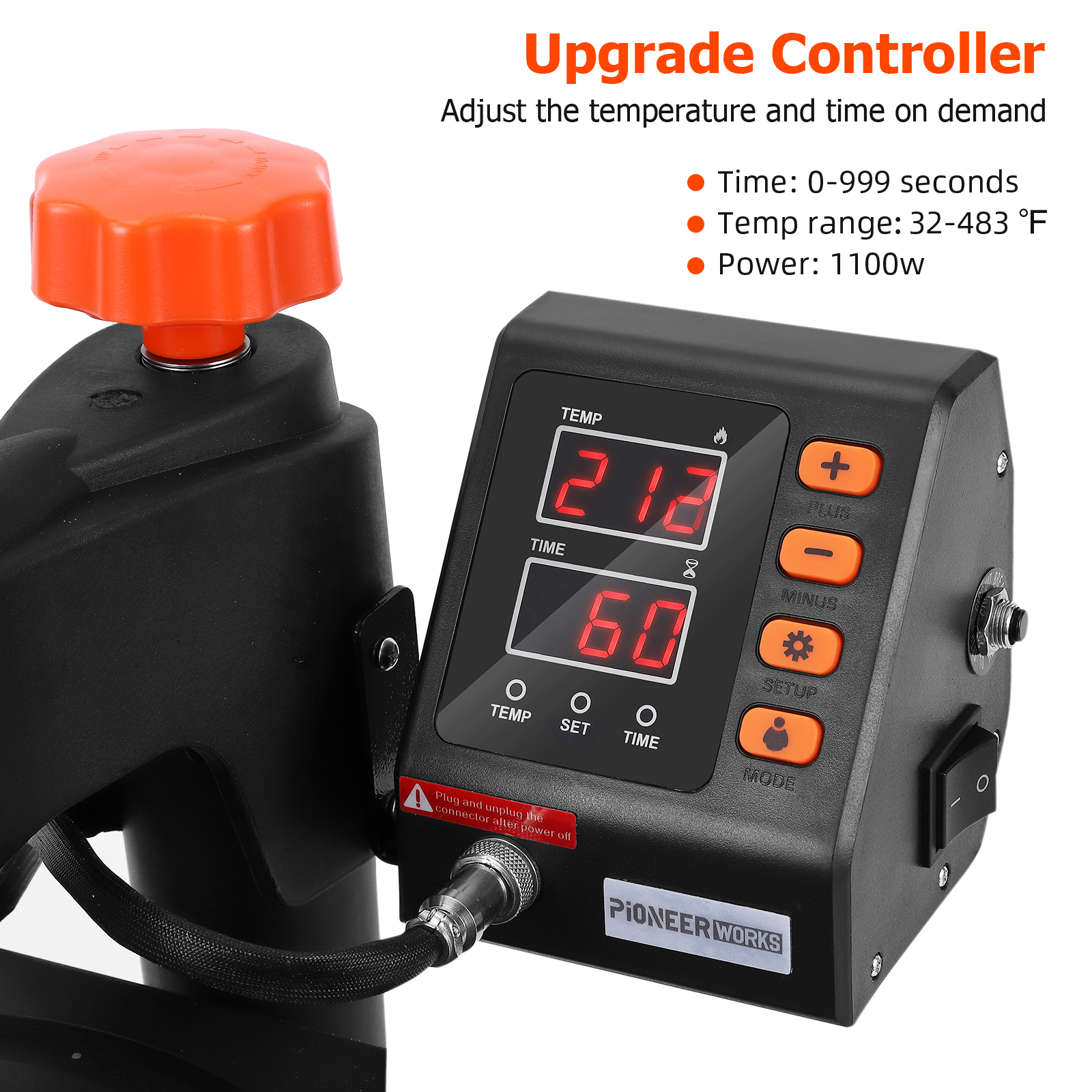 6-in-1 Heat Press Machine for T-Shirts and Hats, 800W Sublimation Heat Press with 360° Rotation Swing-Away Design, Dual-Tube Heating for DIY Printing on T-Shirts, Caps, and Mugs (12 X 15'')