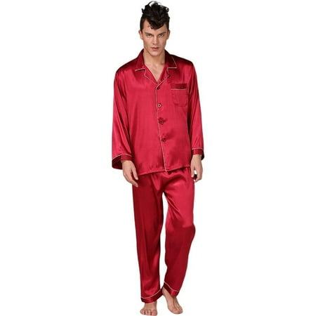 

Clearance Sale!Men Summer Pajama Sets Thin Cool Pijama Casual Comfortable Pajama Male Solid Sleepwear E XL