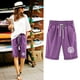 thumbnail image 2 of Mujeres Pantalones Cortos Casual, Cintura Elástica Día de la Independencia de la Impresión Pantalones Cortos con Cordón con Bolsillos para Verano Primavera de Uso Diario, Pantalones Cortos de Verano P, 2 of 4