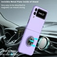 thumbnail image 4 of SaniMore for Samsung Galaxy Z Flip 3 6.7" 2021 Case with Magnetic Car Mount 360°Rotating Kickstand Anti-scratch Anti-shock Drop Resistant Slin Folding Case for Galaxy Z Flip 3, Purple, 4 of 9