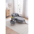 thumbnail image 6 of Miekor Furniture 58'' Indoor Chenille Chair with Left Armrest and Lumbar Pillow Upholstered Furniture Lounge Chair, Lounge Sofa for Living Room Bedroom Office with Footstool. No.6732, 6 of 8