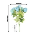 thumbnail image 3 of Efavormart 3 Pack | 13" Dusty Blue Real Touch Artificial Rose Bud Flower Bridal Bouquets, Silk Floral Bush Arrangements, 3 of 9