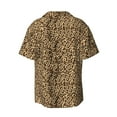 thumbnail image 4 of Goofa Leopard Print Brown Printed Men's Casual Short-sleeved Shirt,Lightweight Breathable Button-down,Summer Casual men's top,Versatile Fashion shirt-XX-Large, 4 of 7