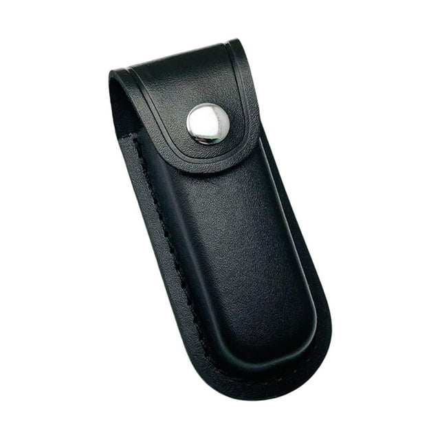 Estuche de cuero para cuchillos, funda para navajas, funda para cuchillos pequeños y cinturón. S Negro