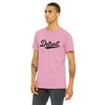 thumbnail image 2 of Daxton Adult Unisex Tshirt Detroit Script with Michigan Vertical on the Back, Pink Black, M, 2 of 3