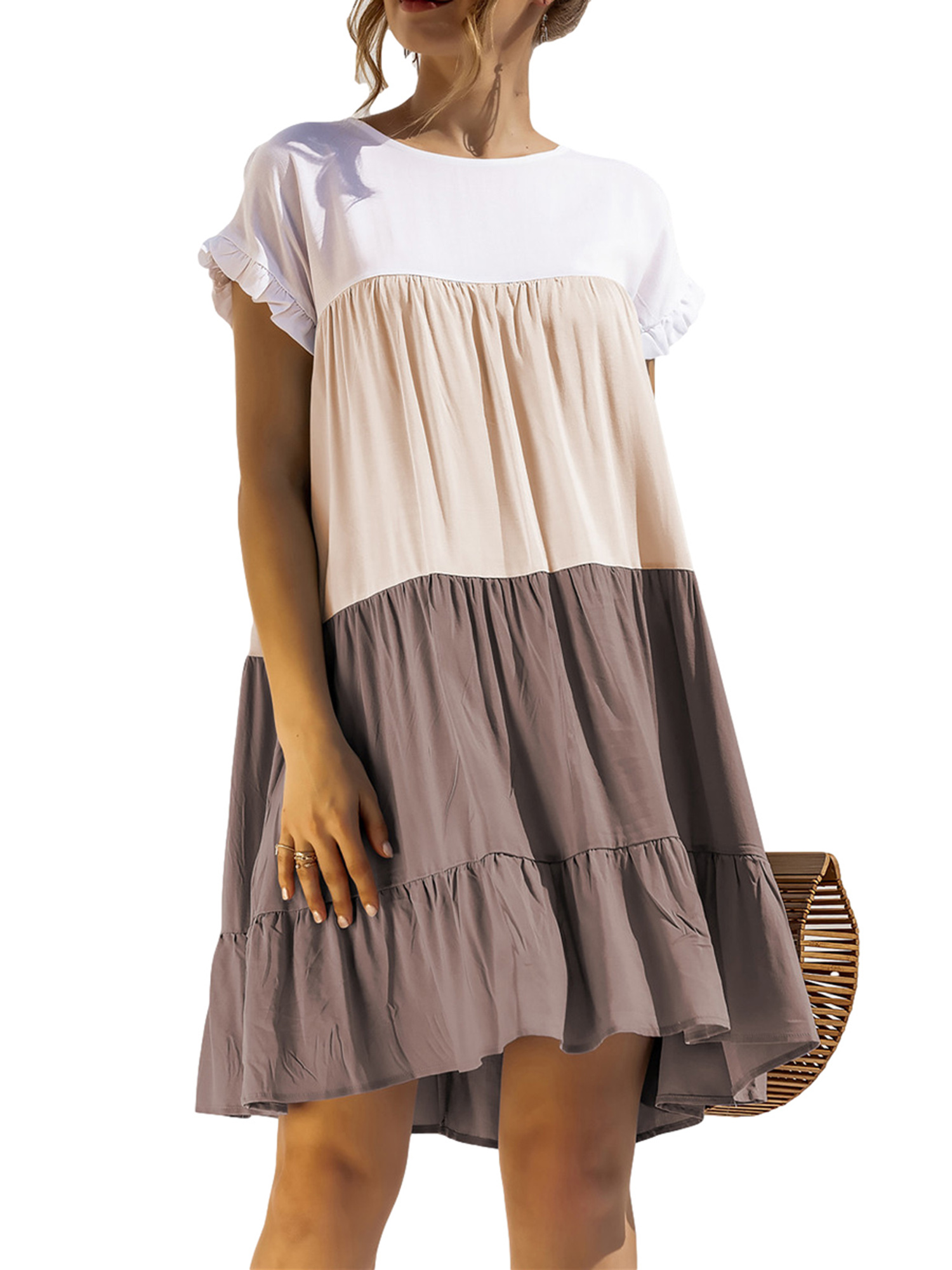 Bangyeer Women Casual Color Block Dress 
