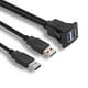 thumbnail image 4 of Doble Puerto USB 3.0 Panel Del Tablero de Instrumentos Del Coche Cable de Línea de Extensión de Montaje Empotrado 1 M Macarena Cable adaptador de montaje empotrado en el coche, 4 of 8