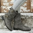 thumbnail image 2 of eileial Women's Wide Width Ankle Boots, Flat Heel Short Boots Side Zipper Slouchy Booties,Gray 7, 2 of 6