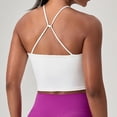 thumbnail image 4 of Tank Tops for Women,Butterluxe Y Back Longline Sports Bra Spaghetti Strap Racerback Padded Yoga Workout Crop Tank Top,Camisole Tops for Women,White,M, 4 of 4