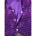 thumbnail image 4 of YONGHS Kids Boys Glittery Sequined Vest Top Waistcoat Costume for Choir Jazz Dance 7-15 Purple 8-9, 4 of 4