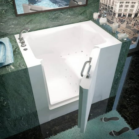Avano Av2739la Step In Tubs 38 75 Acrylic Air Bathtub For Alcove Installations With Left Drain Roman Tub Faucet Handshower
