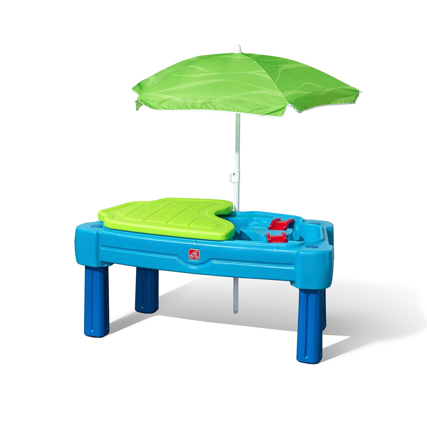 step2 cascading cove sand and water table with cover and umbrella