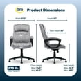 thumbnail image 5 of Serta Comfort Classic Executive Office Chair Padded Armrest Gray Velvet Fabric, 5 of 11