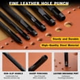 thumbnail image 3 of [Hand Tools Kits] 11 Pcs Leather Stitching Punch Hole Punch Tool Set,4mm 1/2/4/6 Prong Punch Chisel,Round Hole Punch for Belt,Watch Band,Leather Strap DIY Crafts, 3 of 6