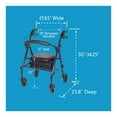 thumbnail image 3 of Carex Steel Rollator Transport Walker with Padded Seat, 6" Wheels & Storage Pouch, 350 lb Capacity, 3 of 12