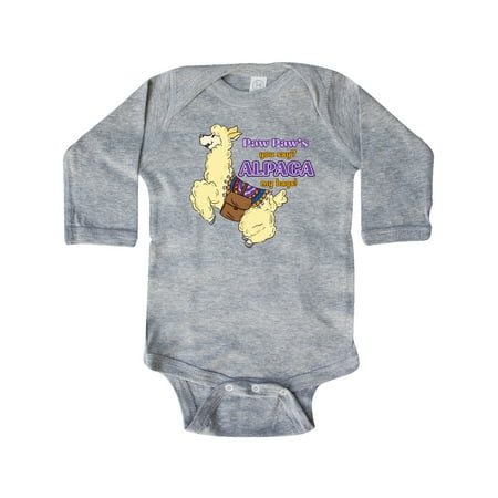 

Inktastic Cute Jumping Alpaca Paw Paw s You Say ALPACA my Bags Gift Baby Boy or Baby Girl Long Sleeve Bodysuit