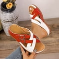 thumbnail image 5 of Women's Orthopedic Adjustable Strap Sandals Comfort Soft Sole Fashion Flat Womens Sandals with Arch Support Red 6(37), 5 of 9