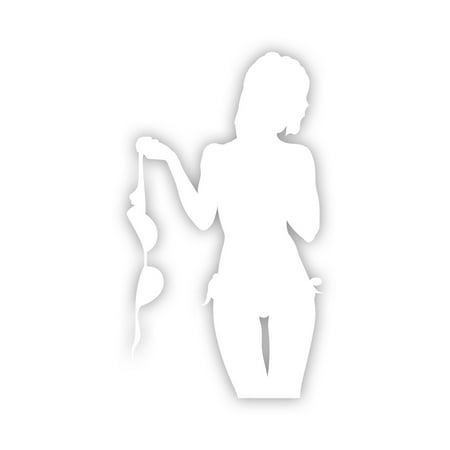 Sexy Girl No Bra Sticker Decal Die Cut - Self Adhesive Vinyl - Weatherproof - Made in USA - Many Color and Sizes - lady braless jdm stance euro