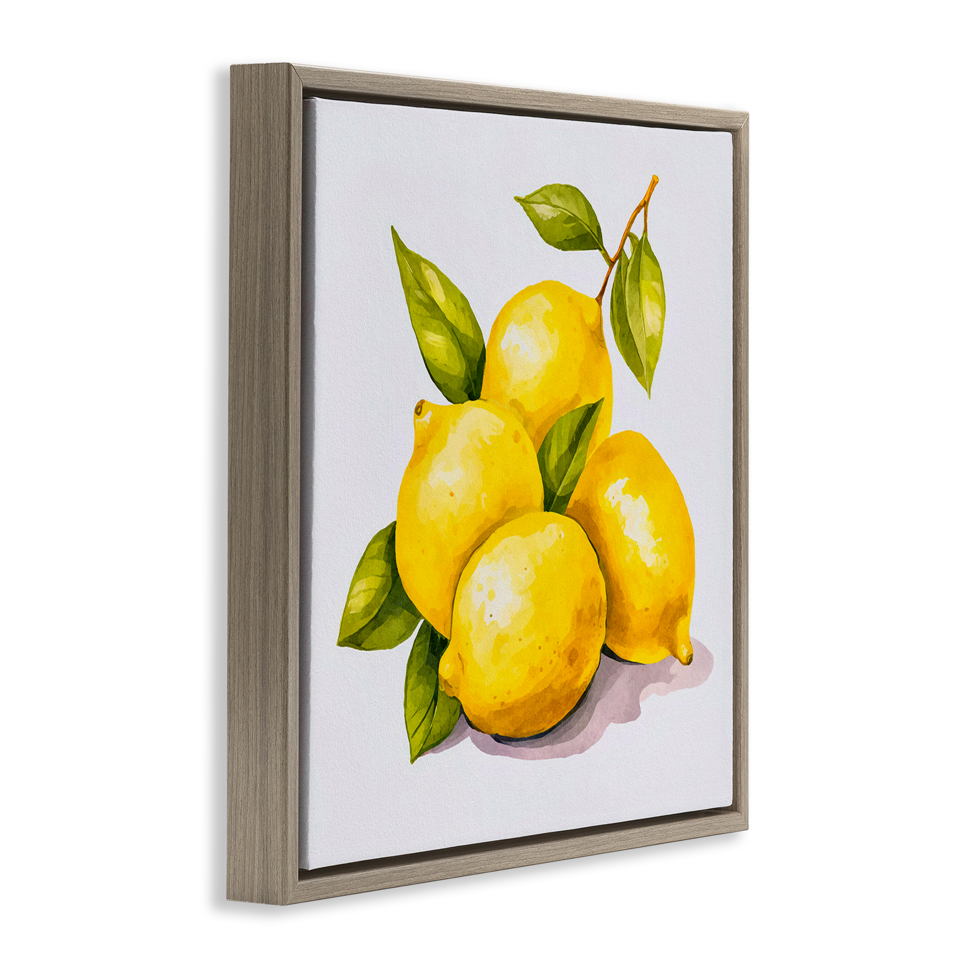 Stupell Industries Lemon Delights Fruit Food & Beverage Painting Brown Floater Framed Canvas Art Print Wall Art, 25 x 25