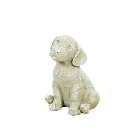 Solid Rock Stoneworks Sad Puppy Stone Statue 9in Tall Desert Sand Color