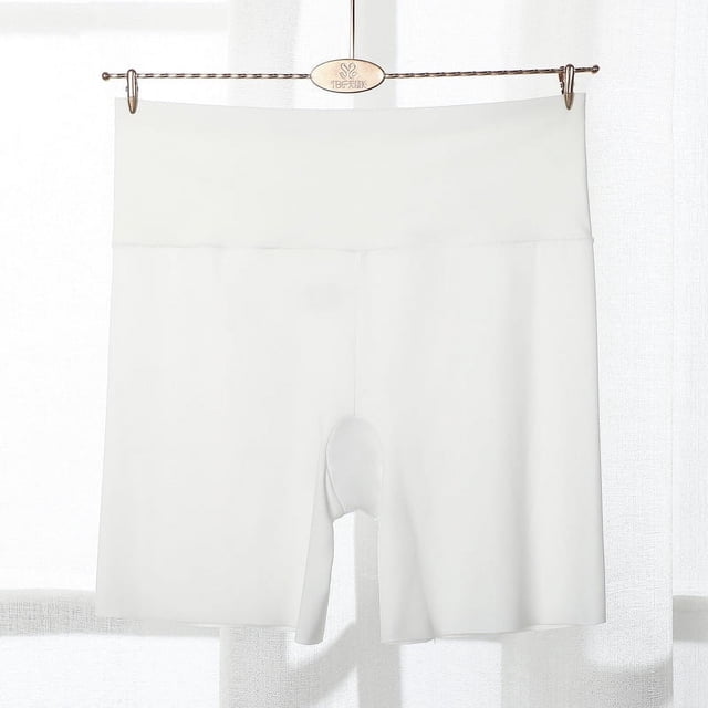 Pantalones de verano finos de cintura alta de seda de hielo, leggings anti-luz, pantalones cortos de mujer de talla grande