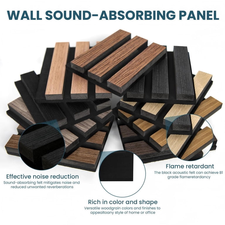 Easy4Home 6Pcs Wood Soundproof Wall Panels 94