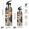 thumbnail image 2 of Yayeee 20oz Insulated Water Bottle Double Wall Stainless Steel with Flip Straw Lid, Black Skeleton, 2 of 7