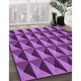 thumbnail image 2 of Ahgly Company Indoor Round Patterned Dark Magenta Purple Area Rugs, 5' Round, 2 of 6