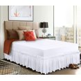 thumbnail image 2 of RUseeN Wrap Around Bed Skirts for King Beds 15" Drop, White Adjustable Elastic Dust Ruffles Easy Fit Wrinkle & Fade Resistant Silky Luxurious Fabric Machine Washable, 2 of 6