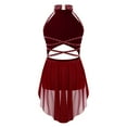 thumbnail image 2 of Zaldita Kids Girls Shiny Ballet Dance Figure Skating Dress Modern Contemporary Dance Dress Lyrical Dance Costume Burgundy 8, 2 of 7