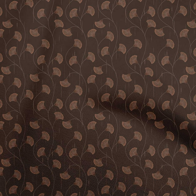 oneOone Cotton Cambric Brown Fabric Floral Sewing Craft Projects Fabric Prints By Yard 42 Inch Wide