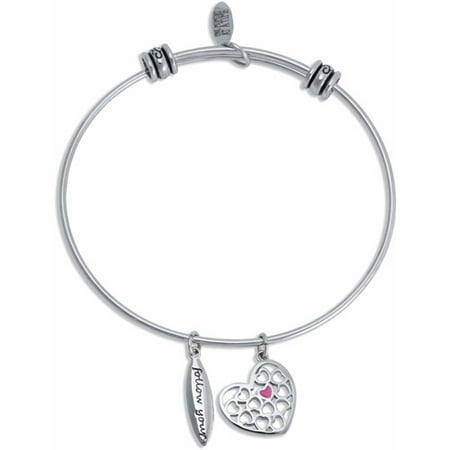 Connections from Hallmark Stainless Steel Heart Multi-Charm Bangle