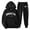 Black, variant on Men's and Women's 2-Piece Hooded Tracksuit Set – Solid Color Long Sleeve Sweatsuit with Tassels for Autumn Winter Leisure, Jogging & Workout